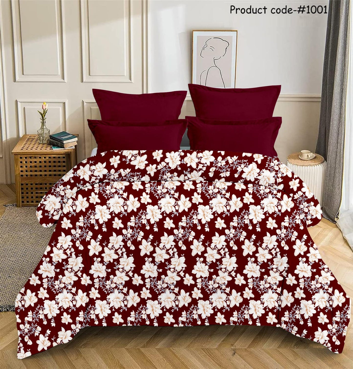 Fabicra Designer Warm Elastic Fitted King Bedsheet with 2 Pillow Covers(NEW)