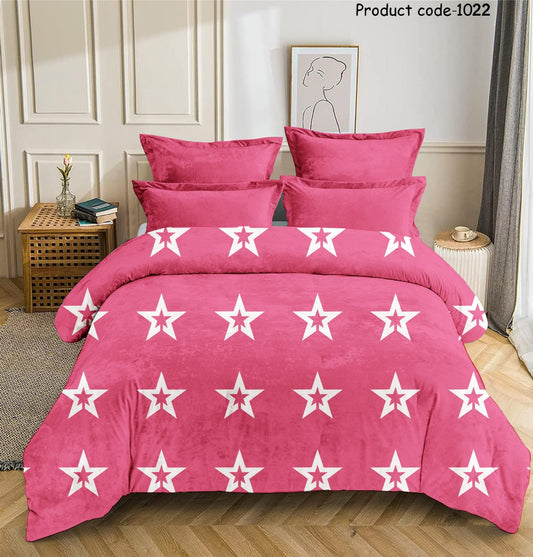 Fabicra Designer Warm Elastic Fitted King Bedsheet with 2 Pillow Covers(NEW)