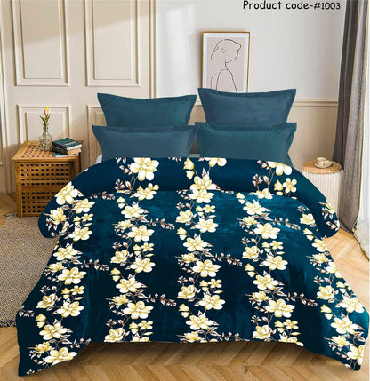 Fabicra Designer Warm Elastic Fitted King Bedsheet with 2 Pillow Covers(BOGO)