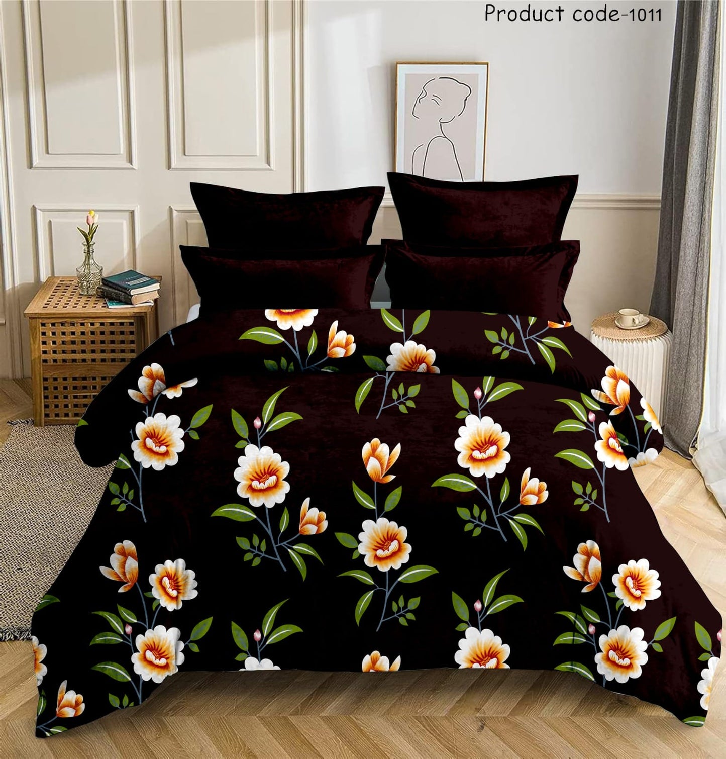 Fabicra Designer Warm Elastic Fitted King Bedsheet with 2 Pillow Covers(NEW)