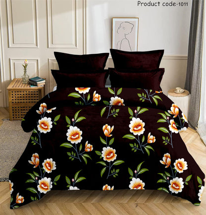 Fabicra Designer Warm Elastic Fitted King Bedsheet with 2 Pillow Covers(NEW)