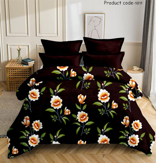 Fabicra Designer Warm Elastic Fitted King Bedsheet with 2 Pillow Covers(NEW)