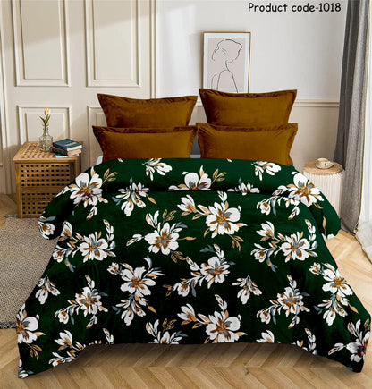 Fabicra Designer Warm Elastic Fitted King Bedsheet with 2 Pillow Covers(BOGO)