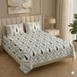 Pure Handblock King Size Bedsheets with 2 pillow covers