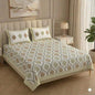 Pure Handblock King Size Bedsheets with 2 pillow covers