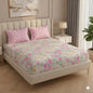 Fabicra Summer Cotton Elastic Fitted King Size Double Bed Bedsheet with 2 Pillow Covers (OFFER)