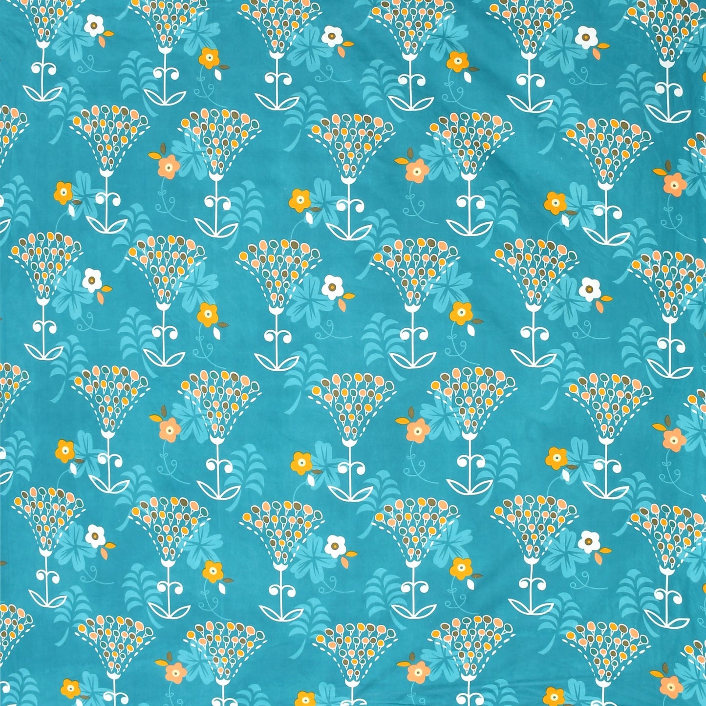 Green Floral 100% Waterproof Elastic Fitted King Size Double Bed Bedsheet With 2 Pillow Covers