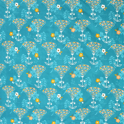 Green Floral 100% Waterproof Elastic Fitted King Size Double Bed Bedsheet With 2 Pillow Covers