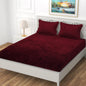 Fabicra Designer Warm Elastic Fitted King Bedsheet with 2 Pillow Covers (BOGO)