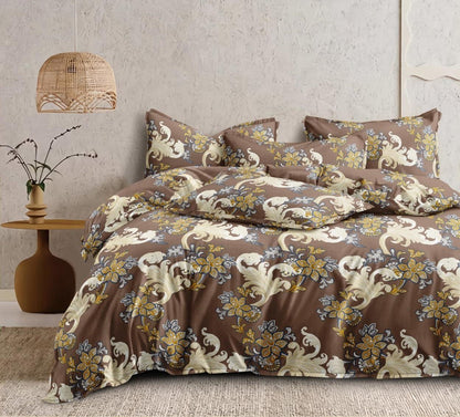 Fabicra Royal Cotton Elastic Fitted King Size Double Bed Bedsheet with 2 Pillow Covers (BOGO)