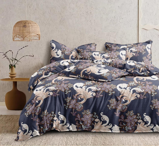 Fabicra Royal Cotton Elastic Fitted King Size Double Bed Bedsheet with 2 Pillow Covers (New)
