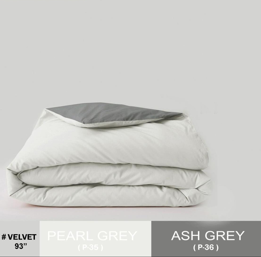 Grey Solid Summer Touch Double Bed AC Comforter/Blanket Reversible by Fabicra