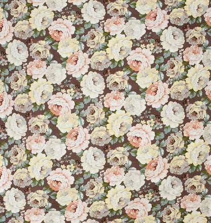 Fabicra Brown Floral Cotton Blend Elastic Fitted King Size Double Bed Bedsheet with 2 Pillow Covers